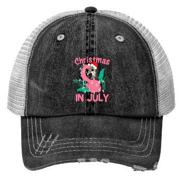 Discover Funny Summer Beach Vacation Christmas In July Trucker Hats
