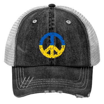 Discover Ukraine Peace Sign Ukrainian Flag Colors Trucker Hats