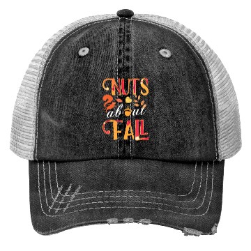Discover nuts about fall squirrel and autumn leaves for Trucker Hats