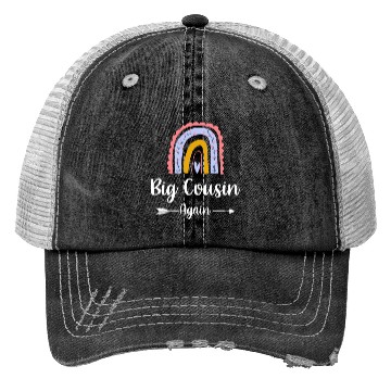 Discover Soon To Be Big Cousin Again Rainbow Pregnancy Trucker Hats