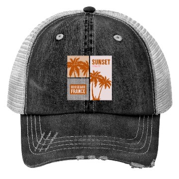 Discover Sunset Paradise Hossegor France Trucker Hats