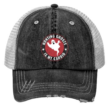 Discover Hunting Ghosts Is My Cardio Funny Paranormal Trucker Hats