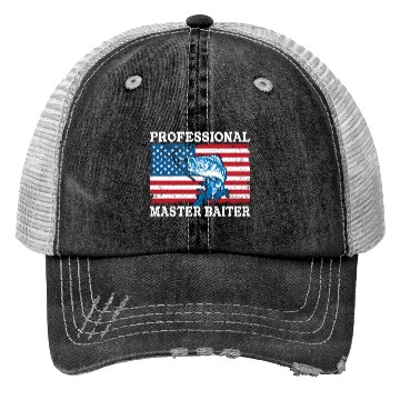 Discover Professional Master Baiter Us American Flag Bass Trucker Hats