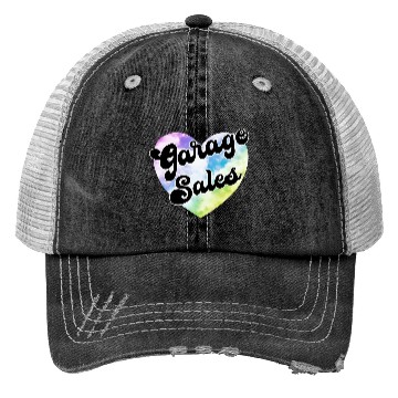 Discover Garage Sales pastel cloud heart Trucker Hats