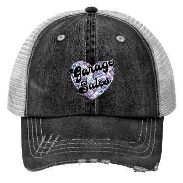 Discover Garage Sales paisley heart Trucker Hats