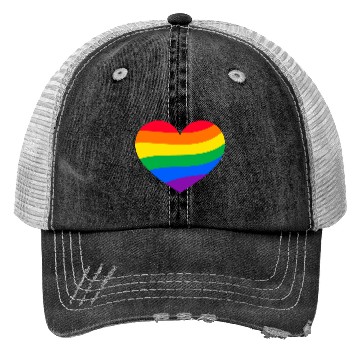 Discover lgbt Gay Pride Rainbow Heart Trucker Hats