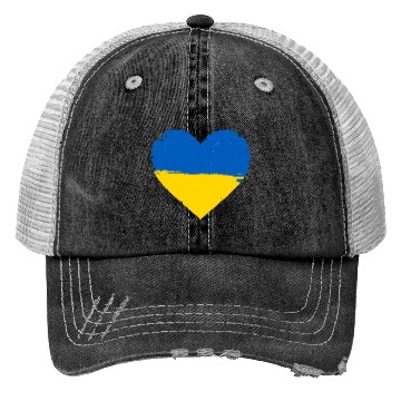 Discover Ukraine Flag Ukrainian Heart Trucker Hats