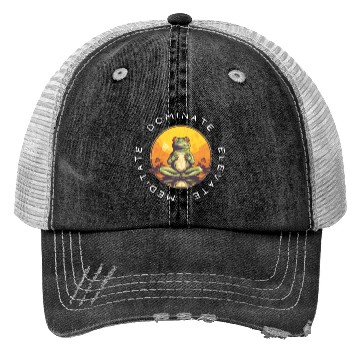 Discover Yoga Meditation Meditate and Elevate Trucker Hats