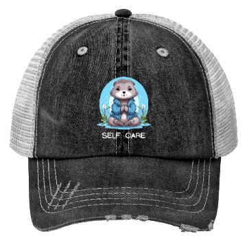 Discover Yoga Meditation Jump-start your zen Otter Trucker Hats