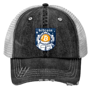 Discover Bitcoin Coin-Crypto Astronaut Trucker Hats