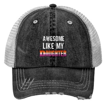 Discover Awesome Like My Daughter Pride Lesbian flag Trucker Hats