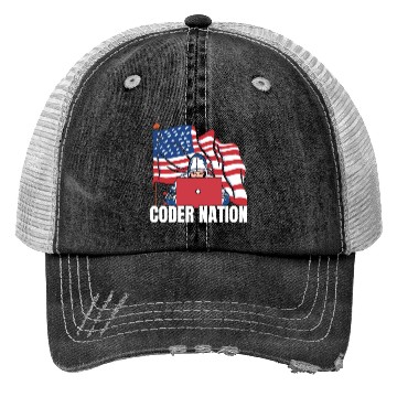 Discover Programmer Coder Us Flag Programming Coding Trucker Hats