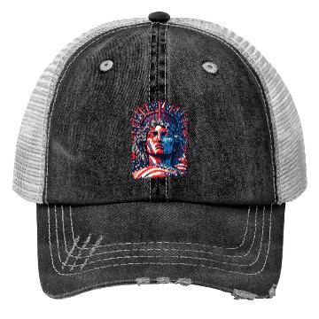 Discover Statue of Liberty Face USA Trucker Hats