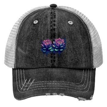 Discover Neon Lotus Flowers Trucker Hats