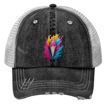 Discover Neon Ice Cream Splash Trucker Hats