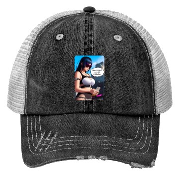 Discover Cyberpunk Waifu Influencer Design 8 Trucker Hats
