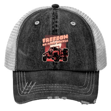 Discover Freedom on four wheels Trucker Hats