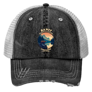 Discover Vintage Retro Canadian Banff National Park Trucker Hats