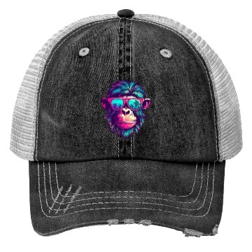 Discover Miami Sunglass Monkey - Embrace the Sun Trucker Hats