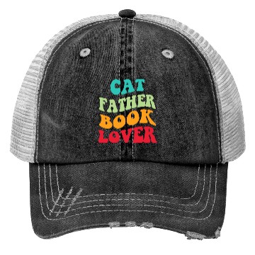 Discover Cat Father Book Lover Trucker Hats
