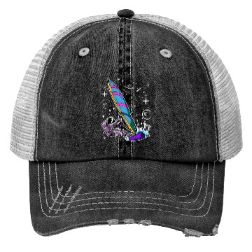 Discover Astronaut Space Surfer Windsurfing Windsurfer Trucker Hats