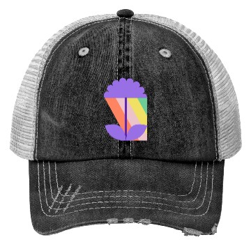 Discover Rainbow Flower Nature Happy Camping Trucker Hats