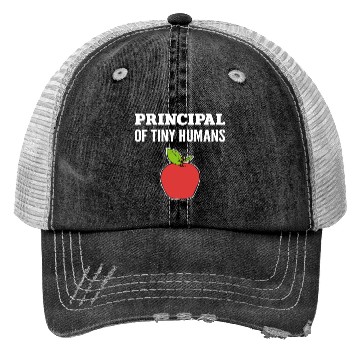 Discover Principal Tiny Humans School Principal Gift Trucker Hats