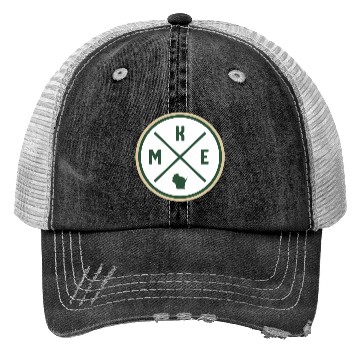 Discover Milwaukee Circle Patch Green Trucker Hats
