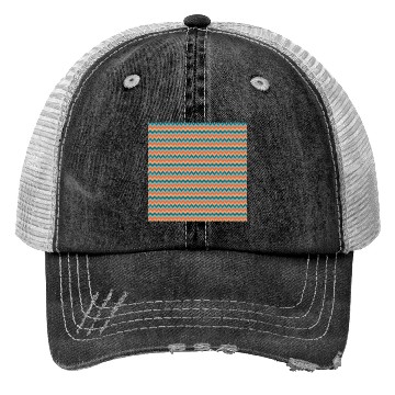 Discover Retro Orange Teal Pattern Trucker Hats
