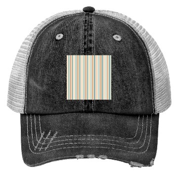 Discover Orange Teal Stripes Trucker Hats