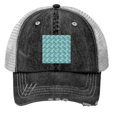 Discover Retro Teal Pattern Trucker Hats