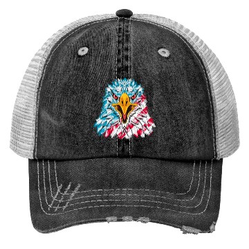 Discover America Eagle Independence Day US Patriot Trucker Hats