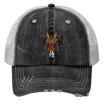 Discover Samurai oni mask warrior Demon Bushido Knight Trucker Hats