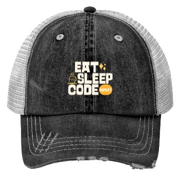 Discover Eat sleep code repeat cool Trucker Hats