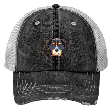 Discover Cavalier King Charles Spaniel Wearing Sunglasses Trucker Hats