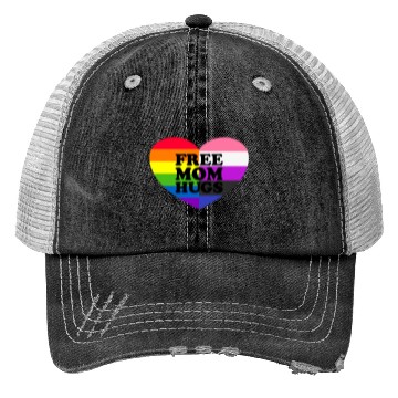 Discover Free Mom Hugs Gay Pride Genderfluid Flag Trucker Hats