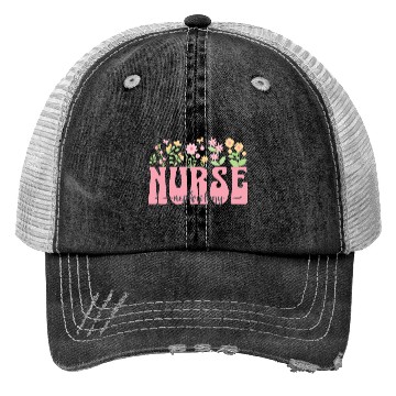 Discover Groovy Nephrology Nurse Flowers Design Trucker Hats
