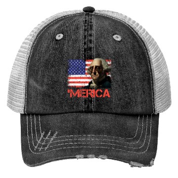 Discover Merica George Washington Independence Day USA Trucker Hats