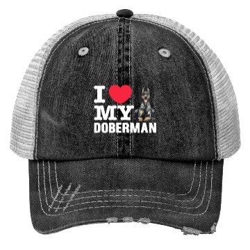 Discover I Love My Doberman Trucker Hats