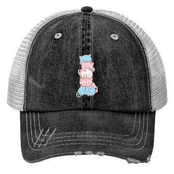Discover Transgender Pride Flag Cute Kawaii Cats Subtle Trucker Hats