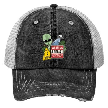 Discover Warning Area 51 No Trespassing Beyond This Point Trucker Hats
