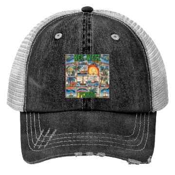 Discover Key West Folk Art Trucker Hats