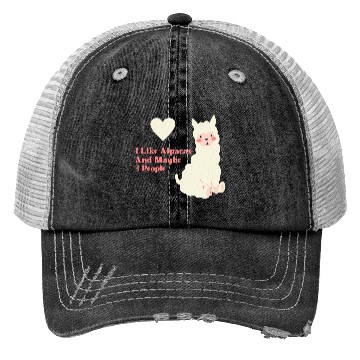 Discover Alpaca Lover cute blue Trucker Hats
