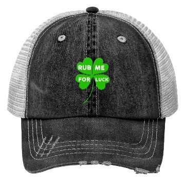 Discover Saint Patrick Rub Me For Luck aesthetic retro Trucker Hats