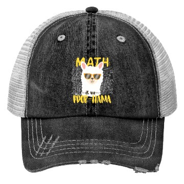 Discover Math Is No Probllama Llama Alpaca Back To School C Trucker Hats