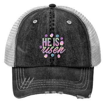 Discover He Is Risen Easter Christian Message Easter Eggs Trucker Hats