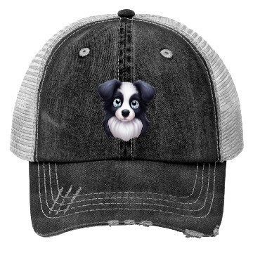 Discover Artistic Border Collie Portrait Trucker Hats