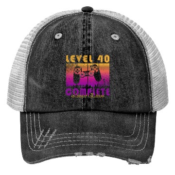 Discover 40th Birthday Gaming Level 40 Complete Gamer Trucker Hats
