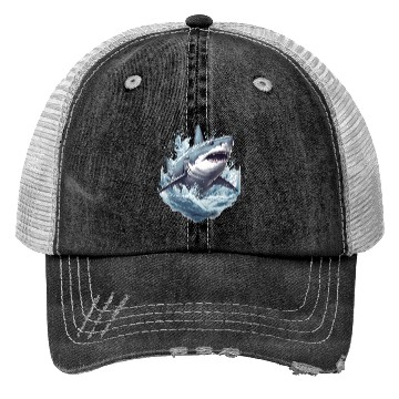 Discover Captivating Shark Depiction Trucker Hats