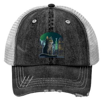 Discover A talking cat. The cat is sitting on a windowsill. Trucker Hats